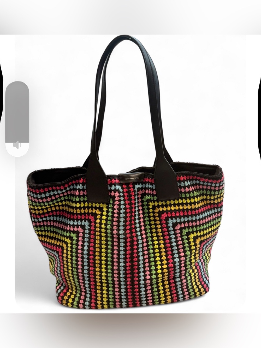 Karl Lagerfeld Paris Henriette Crochet Large Tote Bag - Multicolor - Barely Used